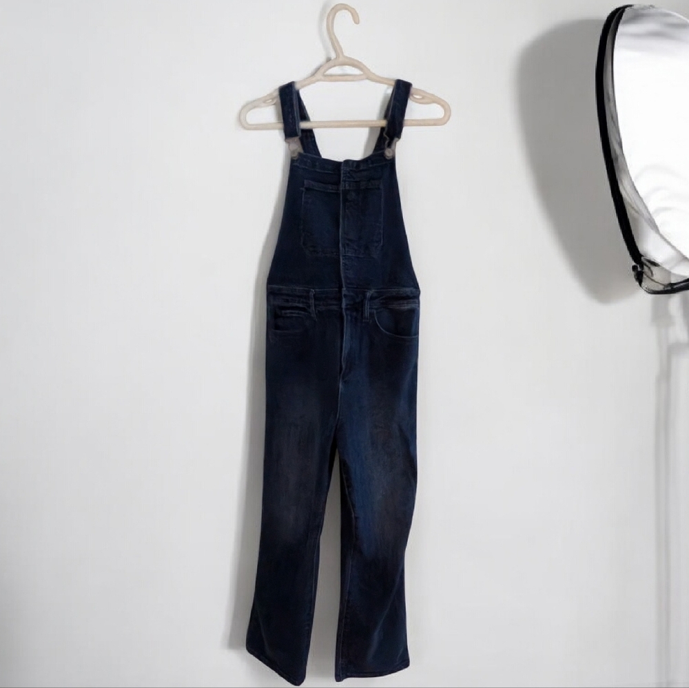 Lucky Brand Women's Bridget Cropped Overalls Size 6 Snap Front Denim - Picture 3 of 16